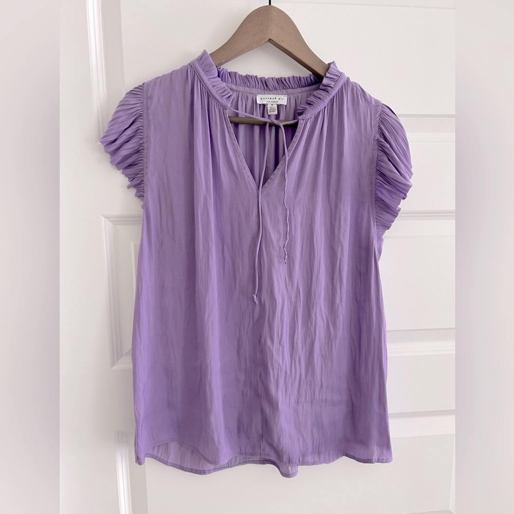 Current Air Ruffle Blouse Purple Lilac Size M